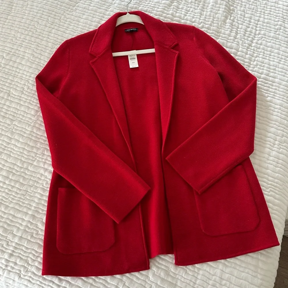 Talbots Red Wool Cardigan Sz MP NWT - Picture 6 of 6